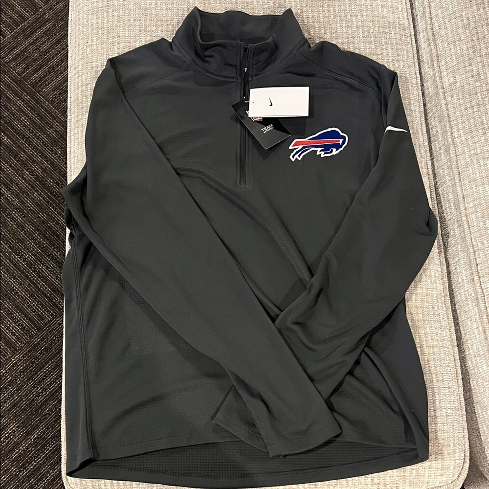 Nike Black Buffalo Bills Logo Quarter-Zip Top